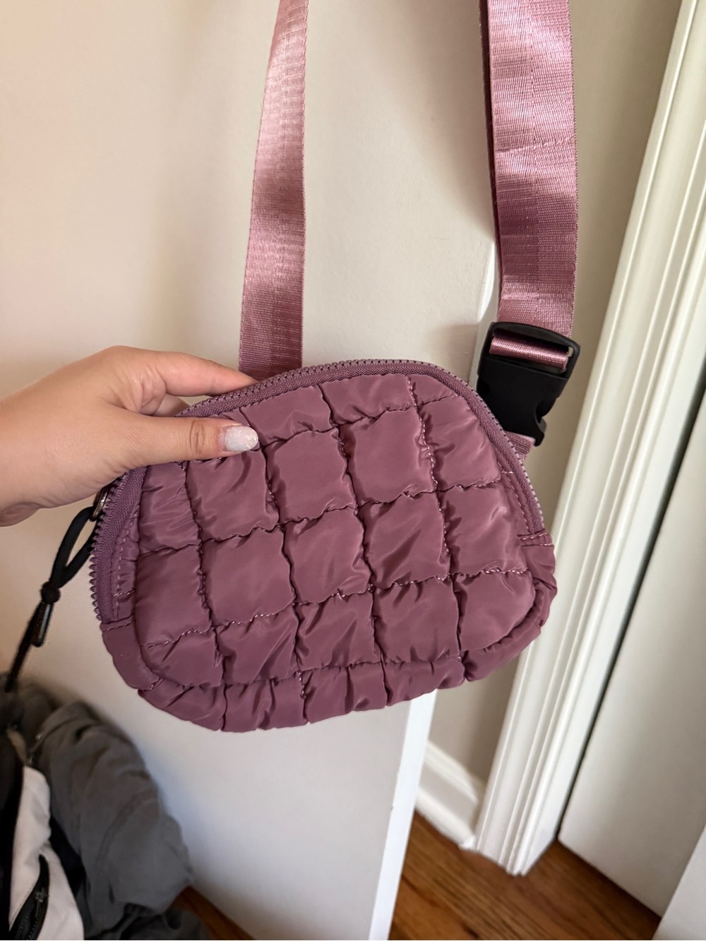 Plum Quilted Crossbody Bag - Women